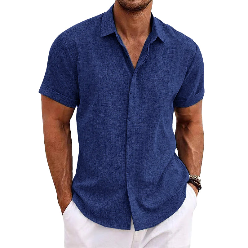 Stylish men's short sleeve button front casual shirt. Perfect summer wear, relaxed fit for everyday comfort.