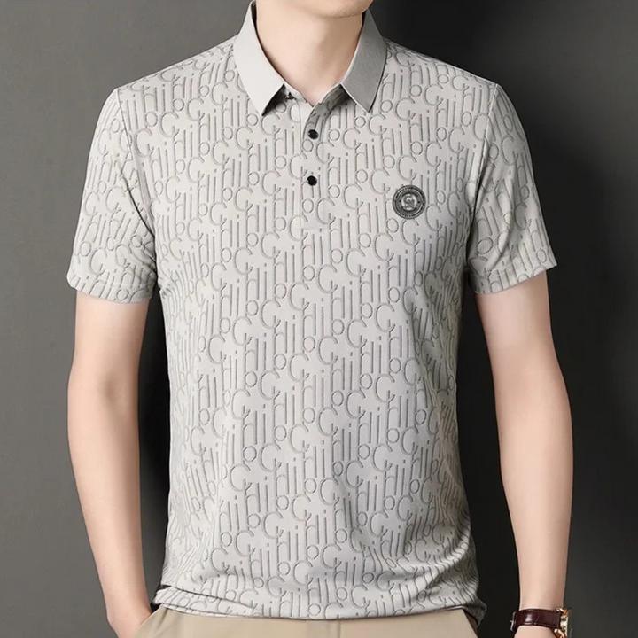 Casual men's short sleeve striped top, perfect for summer. Features a button-up front and vertical stripe design.