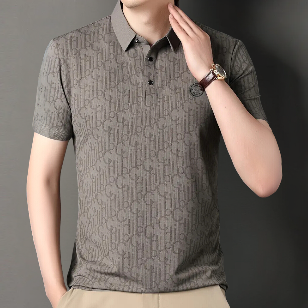 Trendy men's fashion short sleeve button-up shirt with a sleek vertical stripe. Great for a smart casual look.
