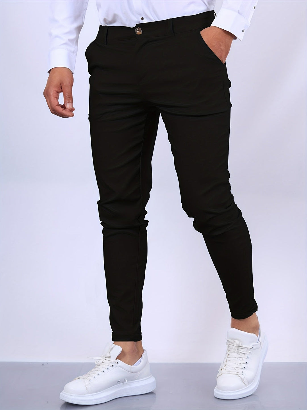 Casual men's skinny pants with stretch fabric, versatile for everyday fashion