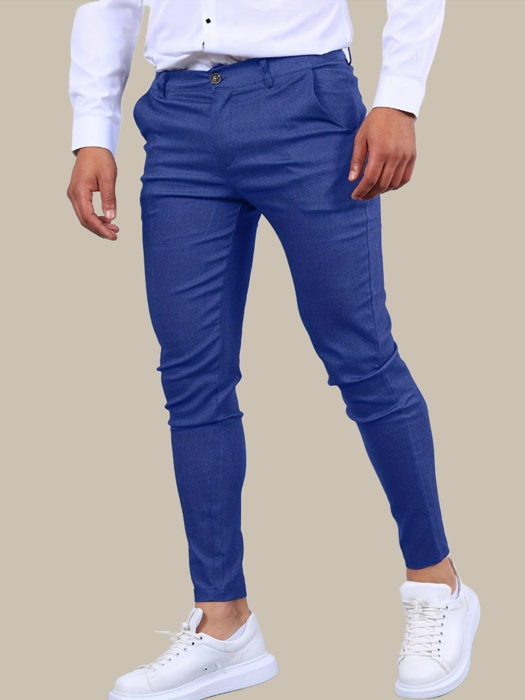 New men's slim fit stretch casual trousers in a modern design, all-season comfort