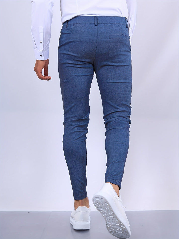 Versatile men's slim fit stretch trousers for various casual occasions