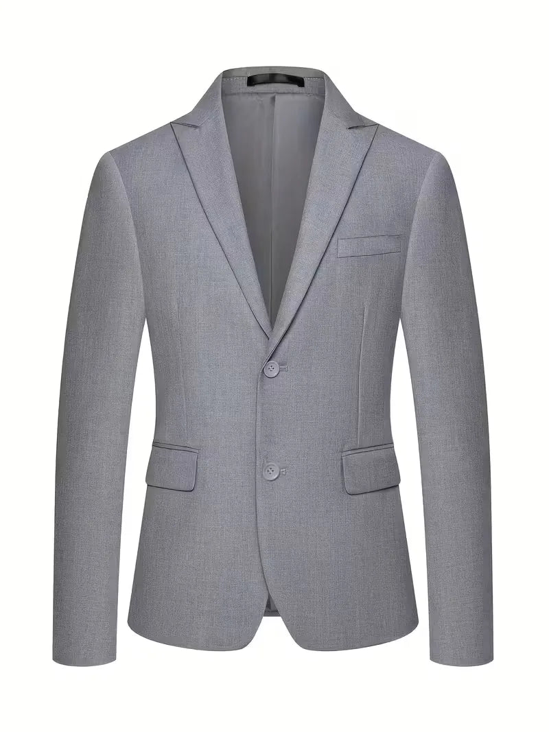 High-quality men's slim fit 3-piece suit with a distinctive double-breasted waistcoat design.