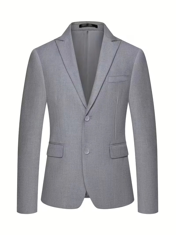 High-quality men's slim fit 3-piece suit with a distinctive double-breasted waistcoat design.
