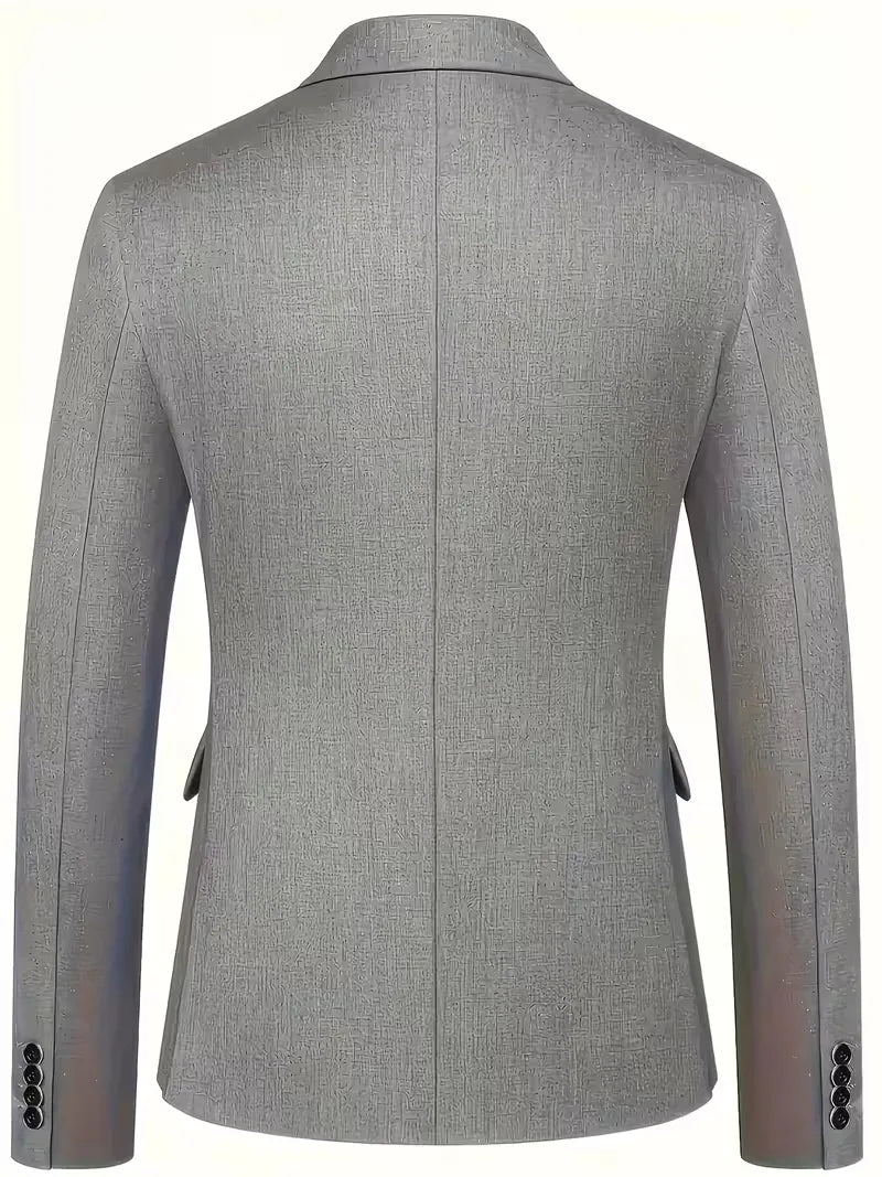 Men's slim fit suit for weddings and formal events, with a smart double-breasted waistcoat.