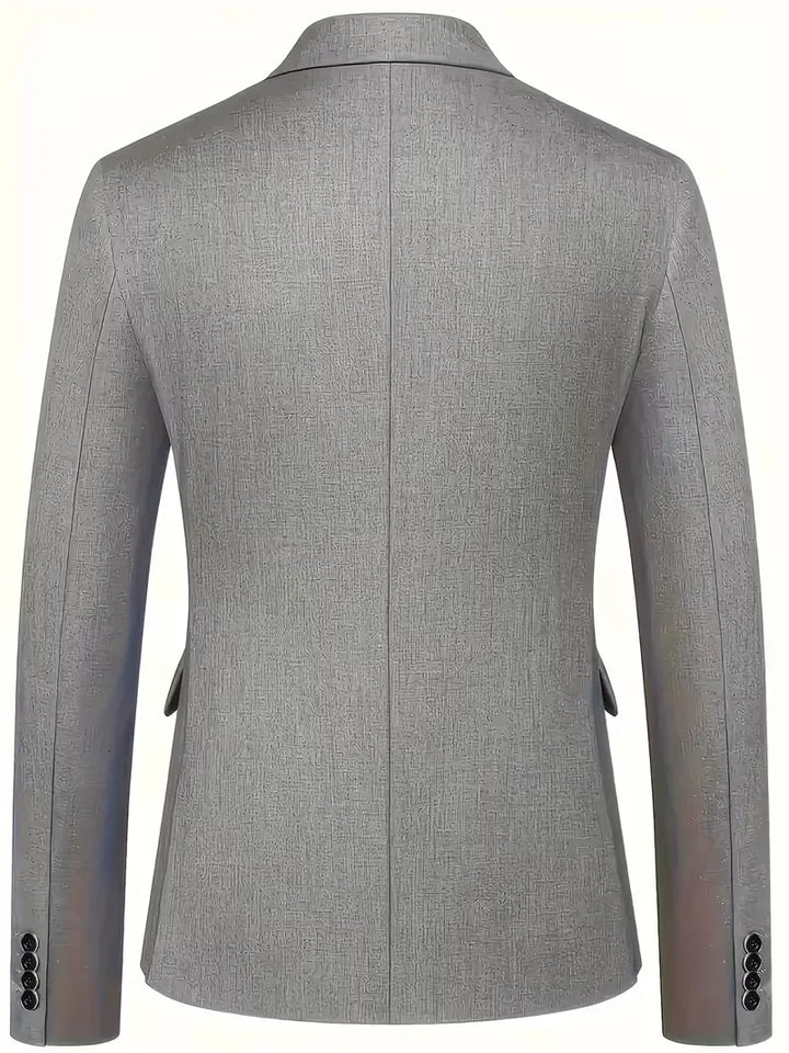 Men's slim fit suit for weddings and formal events, with a smart double-breasted waistcoat.