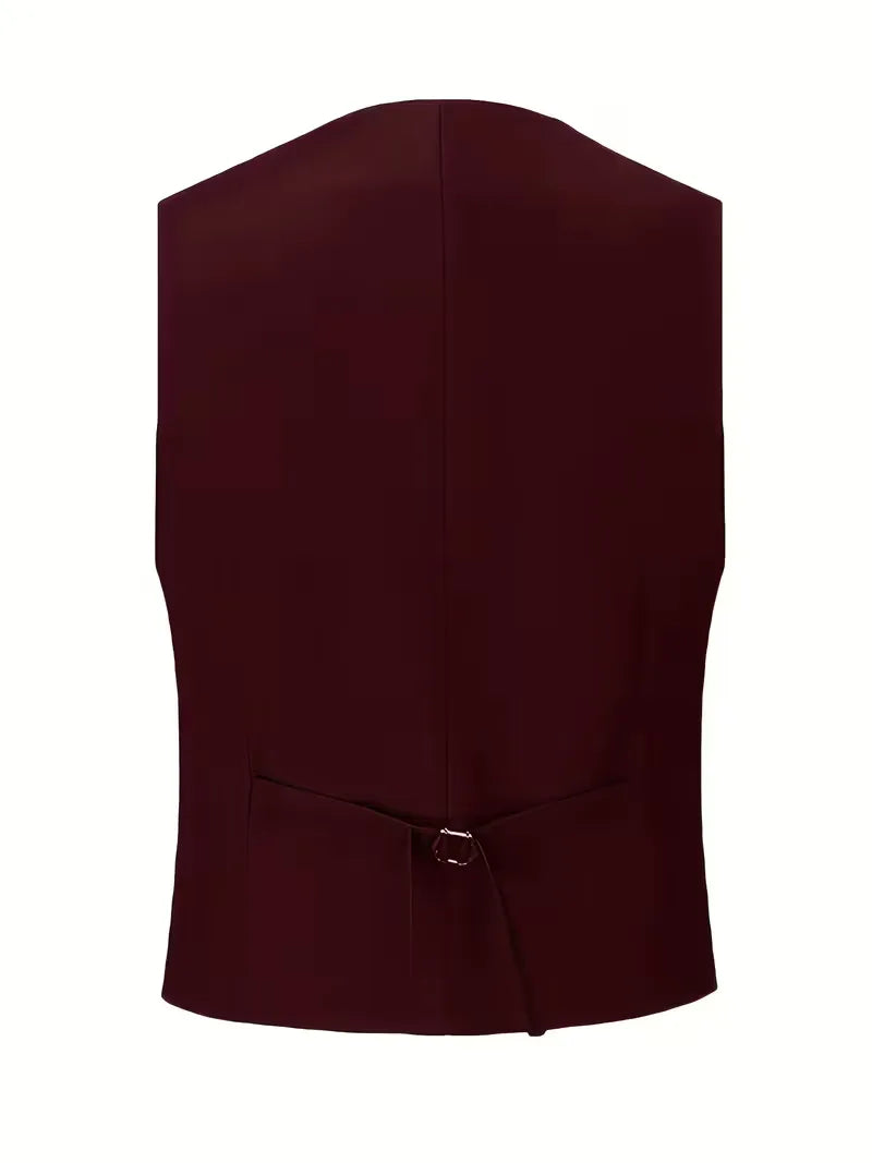 Men's sharp slim fit 3-piece suit, ideal formal wear with a unique double-breasted waistcoat.