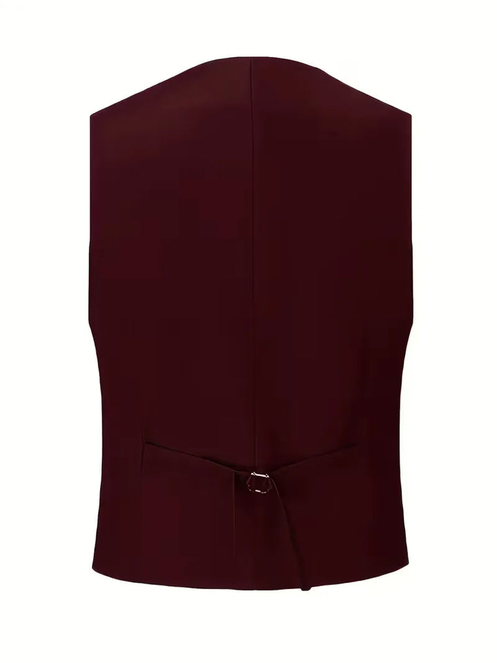 Men's sharp slim fit 3-piece suit, ideal formal wear with a unique double-breasted waistcoat.