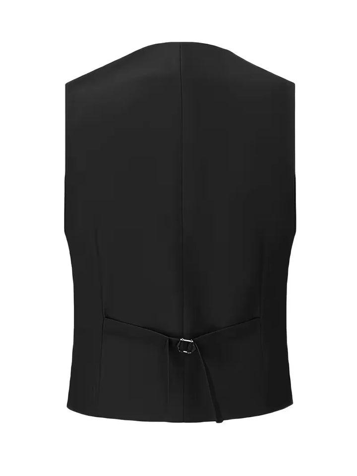 Men's wedding suit: slim fit jacket, trousers & double-breasted waistcoat for a sharp look.