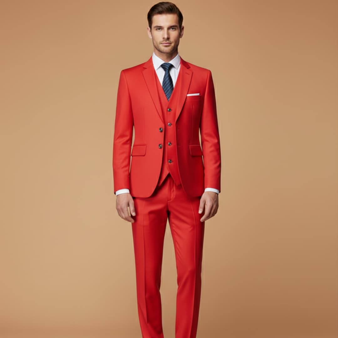 Men's elegant 3-piece slim fit suit. Perfect formal wear for any sophisticated occasion.