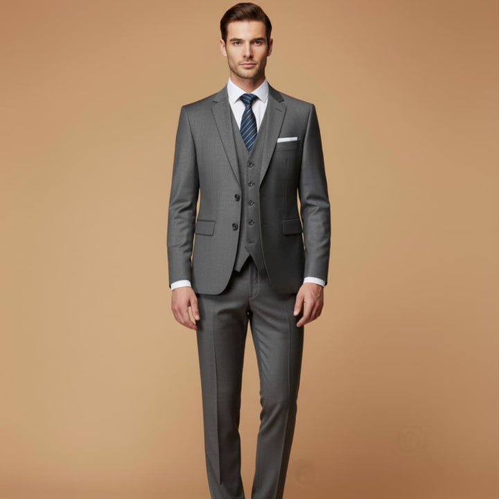 Men's slim fit 3-piece suit. Ideal for prom, party, or any formal celebration.