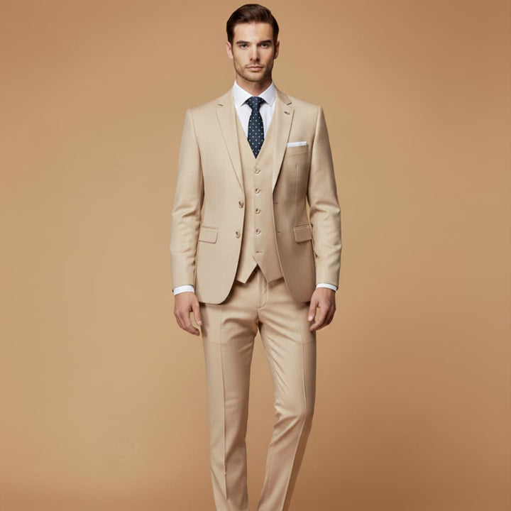 Sharp men's slim fit 3-piece formal suit. Versatile for wedding, business, or party.