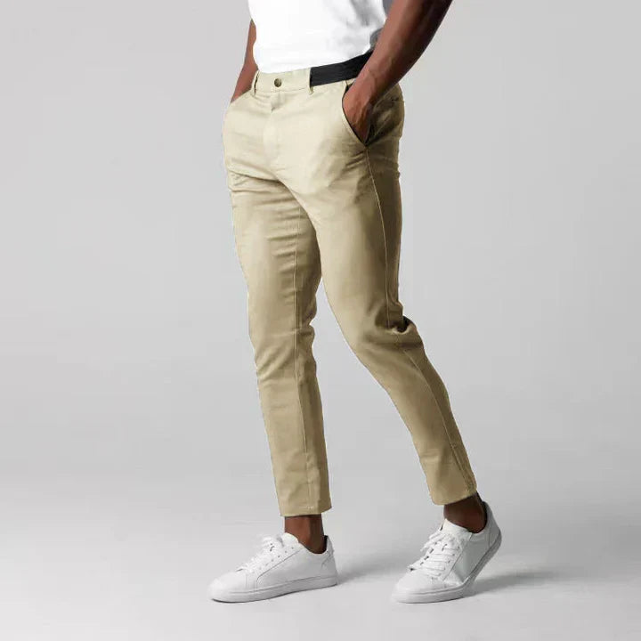 Men's slim fit casual chinos pants, perfect for modern style & comfort.