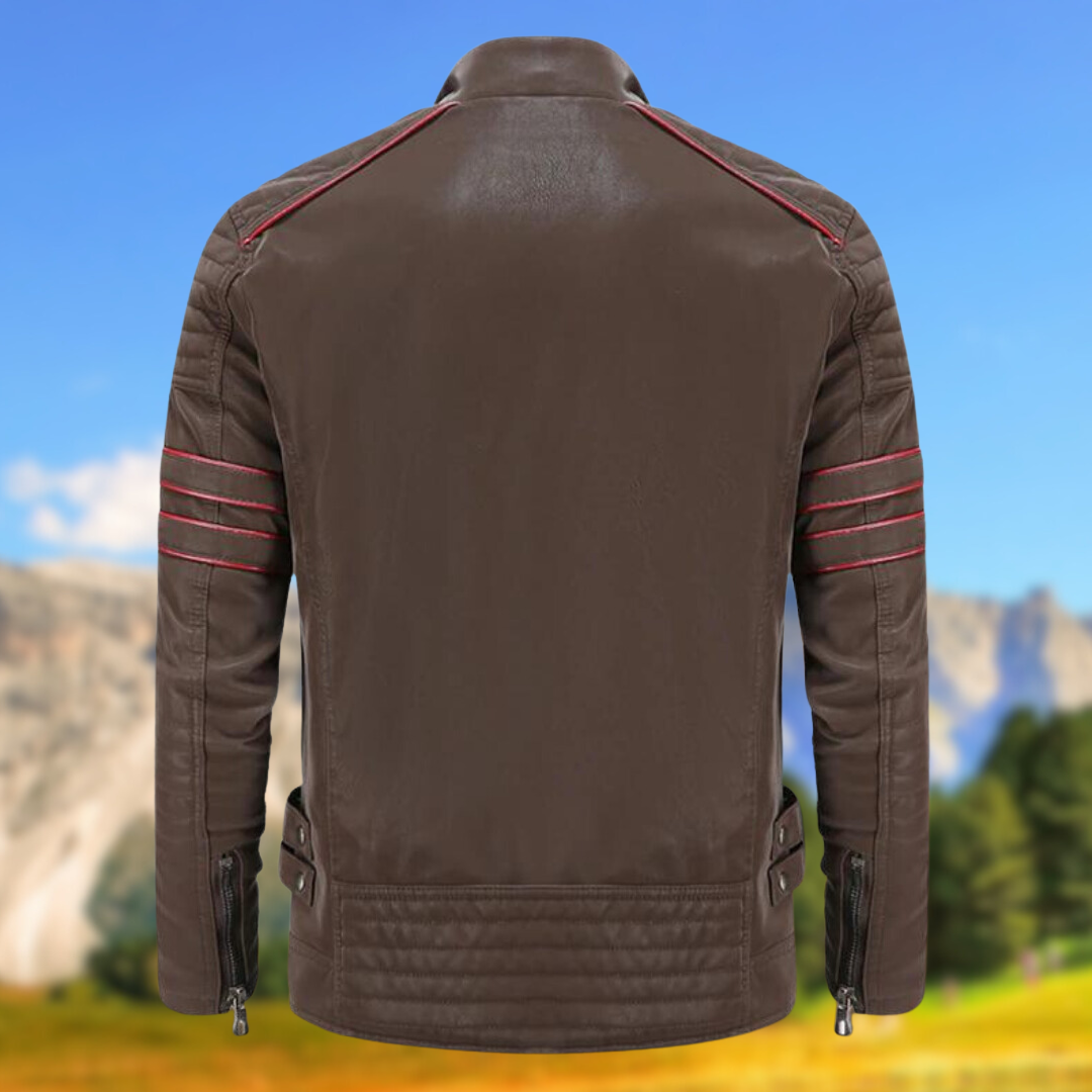 Versatile men's slim-fit casual jacket, modern style with accent stripes & practical design. Great outerwear.