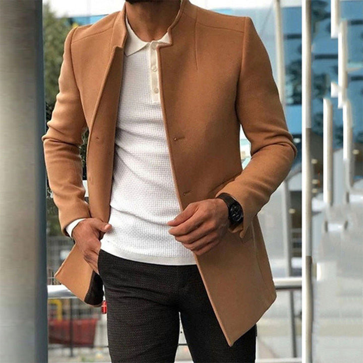 Men's slim fit casual long jacket, perfect for transitional everyday wear