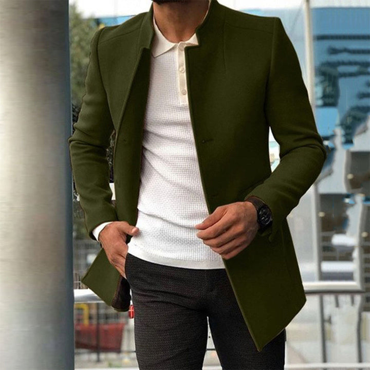 Stylish men's long jacket, slim fit design for modern casual outerwear fashion