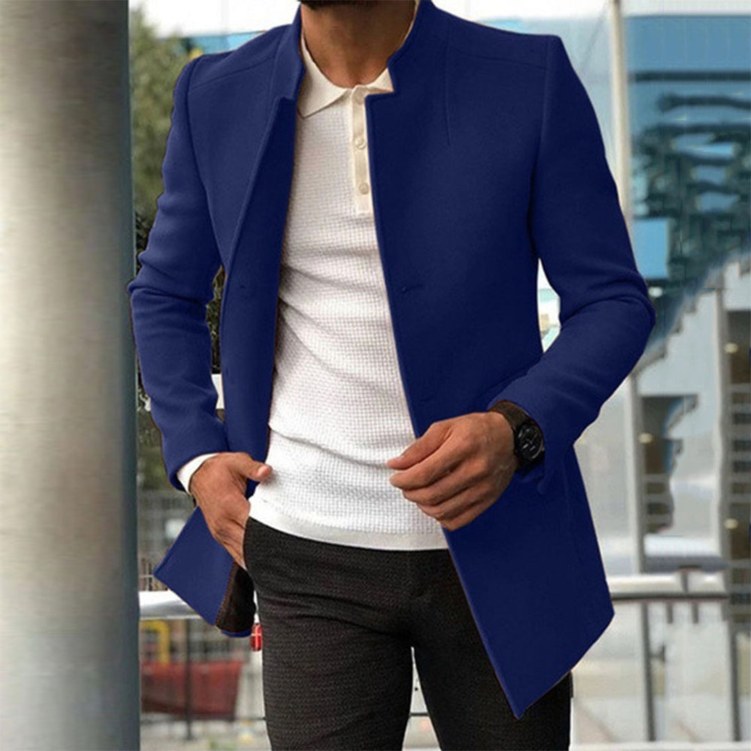 Casual slim fit men's jacket, ideal long outerwear for men's fashion