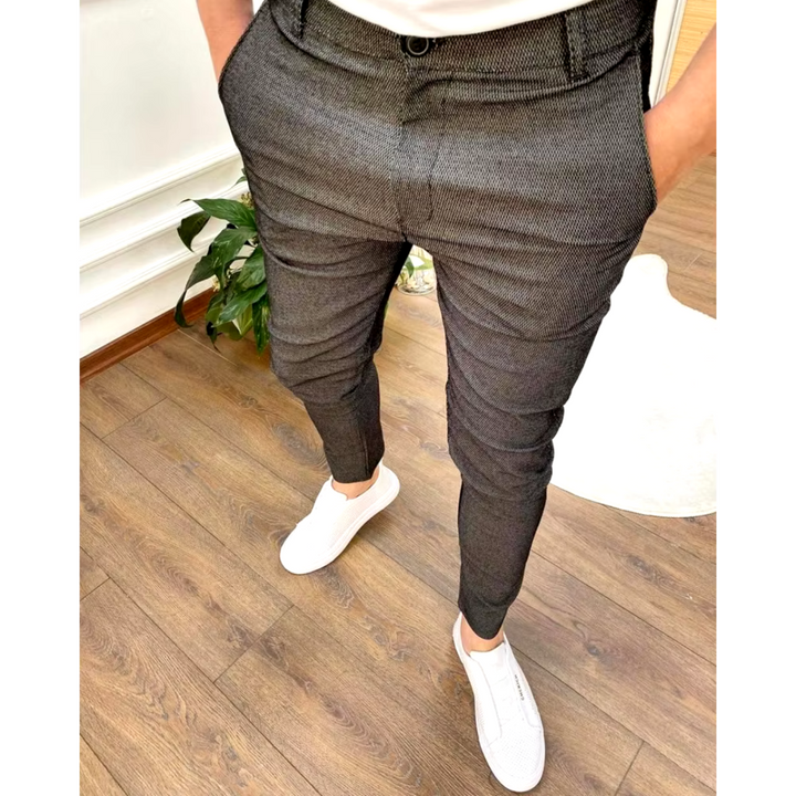 Comfortable men's chino pants with stretch fabric, ideal for modern mens fashion and all-day wear.
