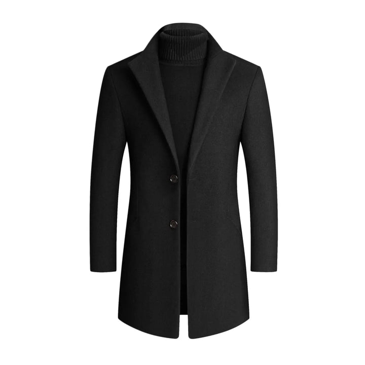 Stylish men's overcoat, slim-fit design, perfect for formal occasions & winter fashion. Classic men's jacket.