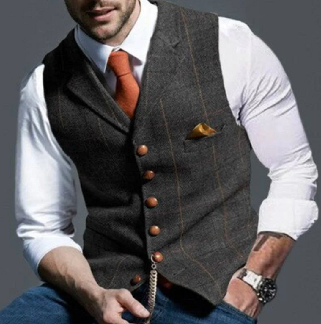Sharp men's slim fit dress vest, a tailored waistcoat that elevates business attire and party outfits.