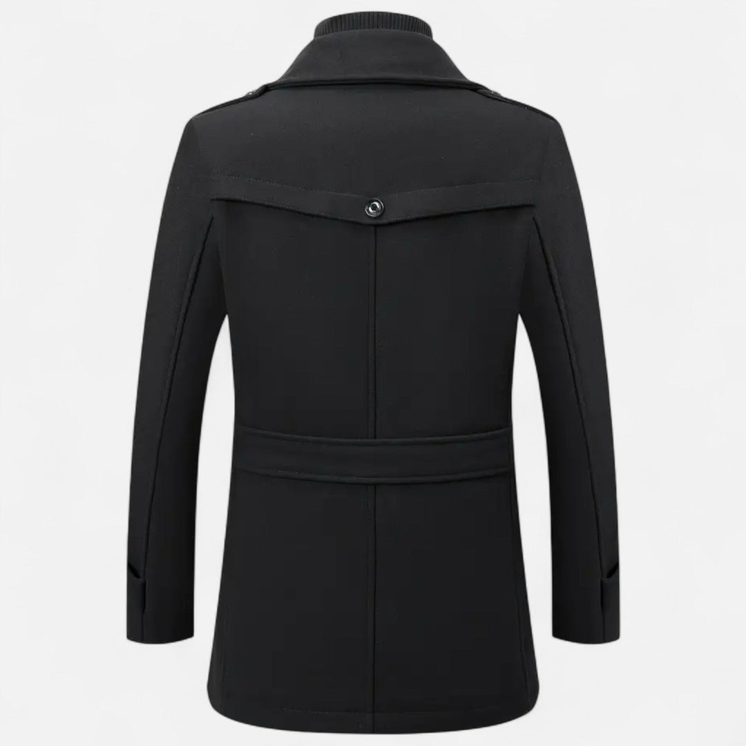 Men's slim-fit elegant formal coat. Stylish winter & autumn business wear outerwear, perfect for sophisticated looks.