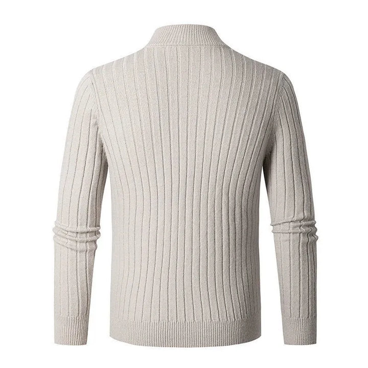 Comfortable men's long sleeve slim fit quarter zip sweater, a modern style for daily wear.