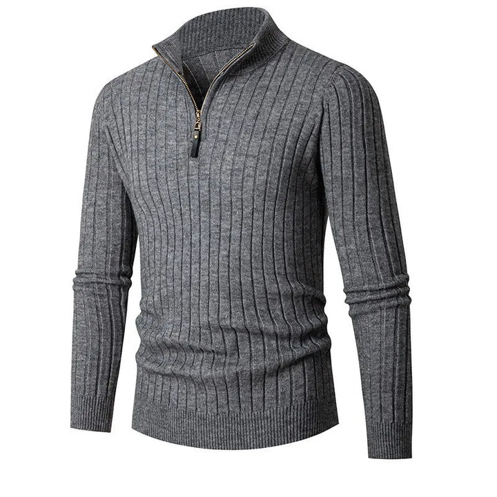 Men's stylish slim fit quarter zip sweater. Modern comfort for casual & semi-formal layering.