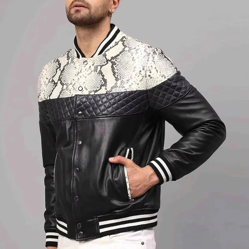 Classic men's bomber jacket, slim fit, ideal for stylish winter casual or urban outfits.