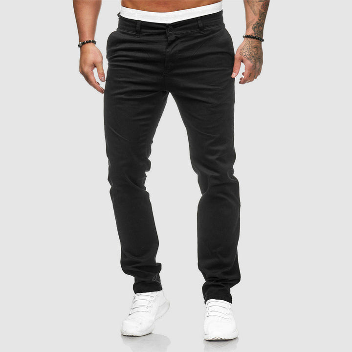 Everyday men's slim fit straight leg chino pants, comfortable and stylish for daily casual outfits.