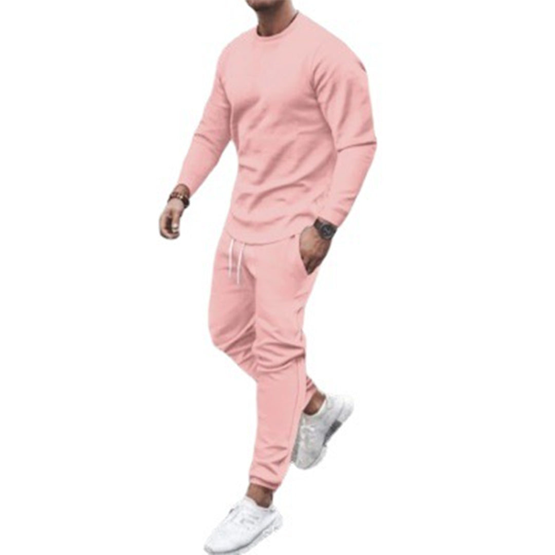 Men's slim fit tracksuit in black, perfect for jogging & sports. Comfortable activewear set.