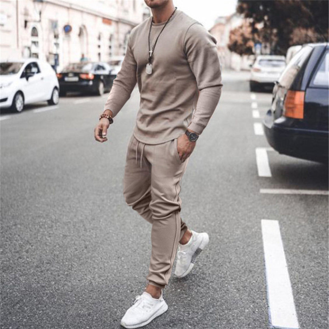 Comfortable men's slim fit sports jogging suit. Versatile activewear & loungewear outfit.