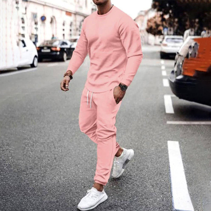 Versatile men's slim fit tracksuit, great as a jogging suit, sports set, or casual loungewear.