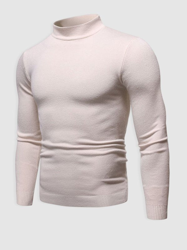 Versatile men's turtleneck sweater in a neutral color, great for spring fashion and layering.