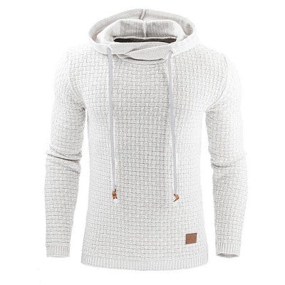Cozy men's slim fit pullover hoodie with long sleeves, ideal for comfortable and stylish winter wear.