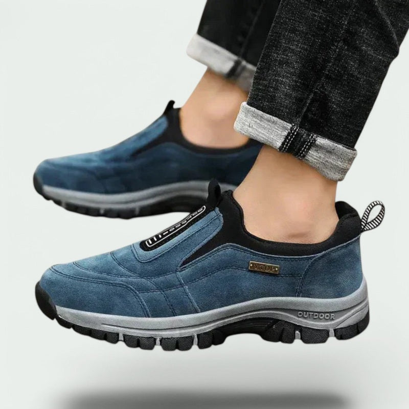 Men's slip-on walking shoes for cushioned support, ideal for active lifestyles & outdoor comfort. Easy wear design.