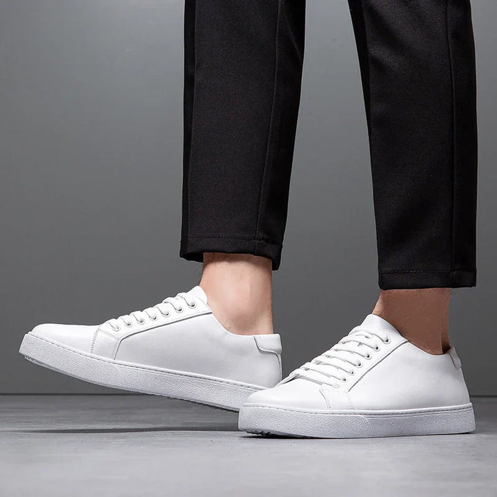 Sleek men's smart casual low-top trainers. Versatile lace-up sneakers for modern men.