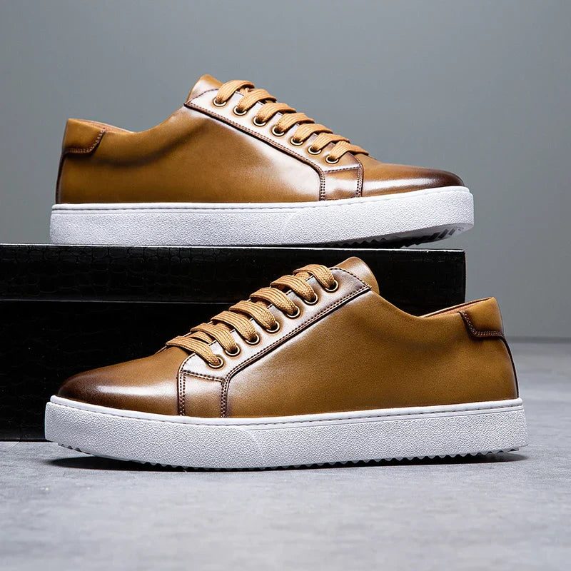 Polished men's versatile trainers. Smart casual low-top lace-up sneakers for various outfits.