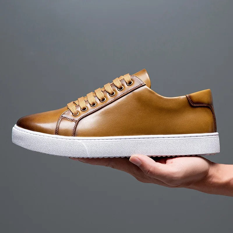 Men's premium smart casual trainers. Sleek lace-up low-top sneakers for versatile styling.