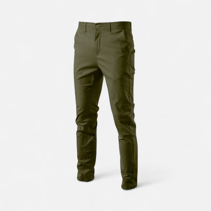 Men's smart casual chinos, tailored fit for modern style & comfort. Versatile for office or everyday wear.