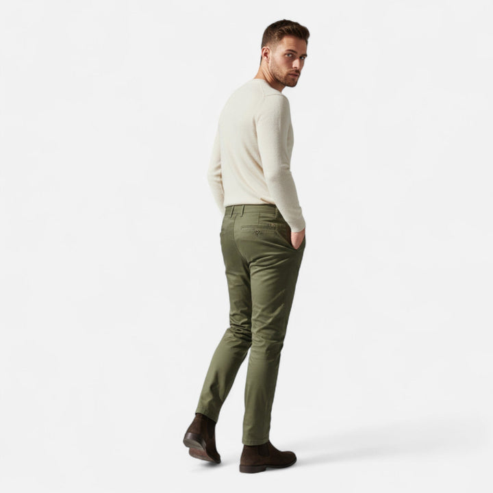 Stylish men's smart casual chinos. Tailored fit pants, perfect for everyday versatility & comfort.