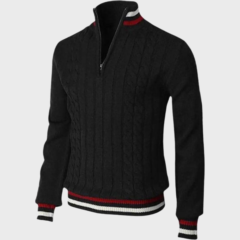 Men's smart casual half zip sweater, a comfortable knit pullover perfect for everyday wear.