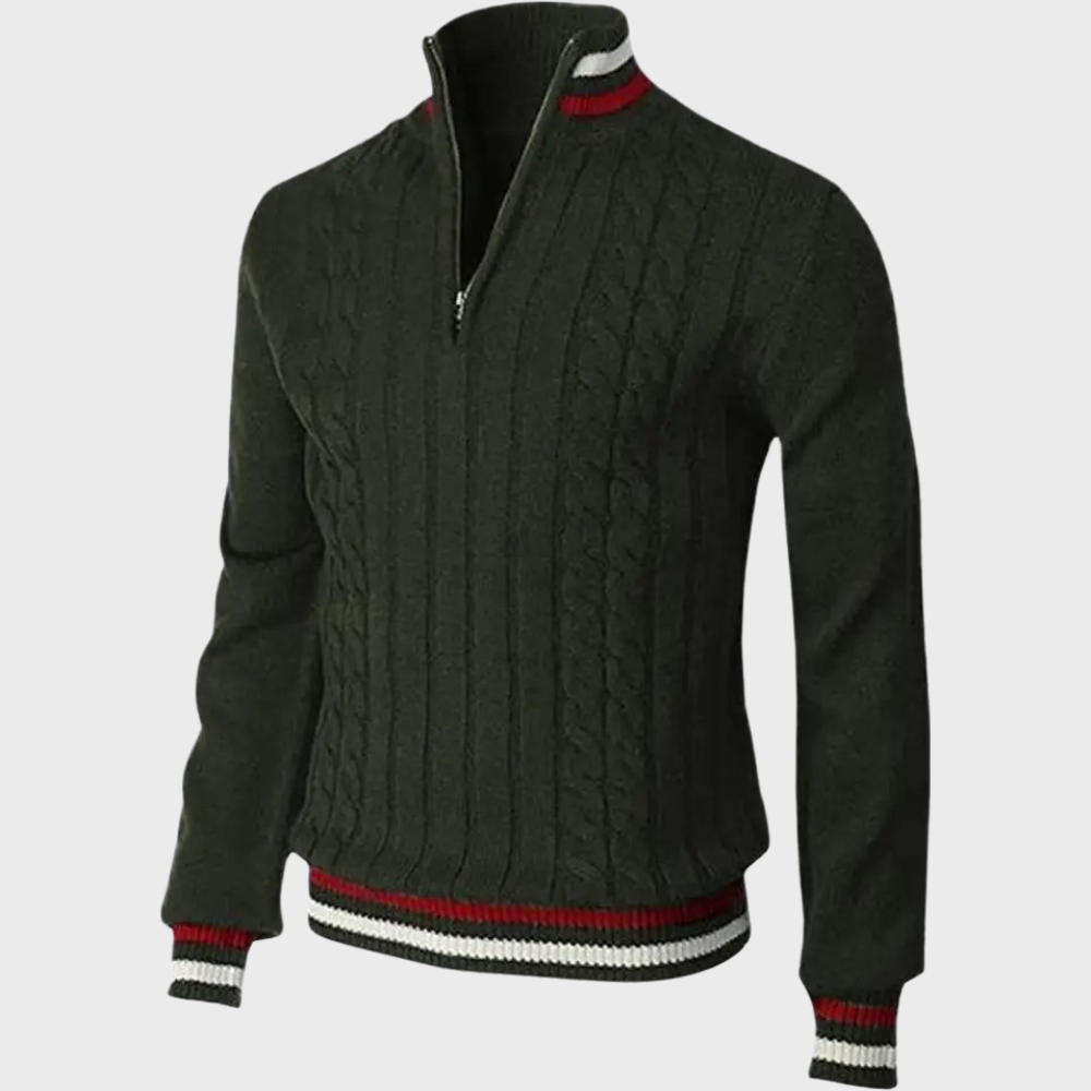 Stylish men's long sleeve half zip pullover sweater for smart casual outfits and versatile comfort.