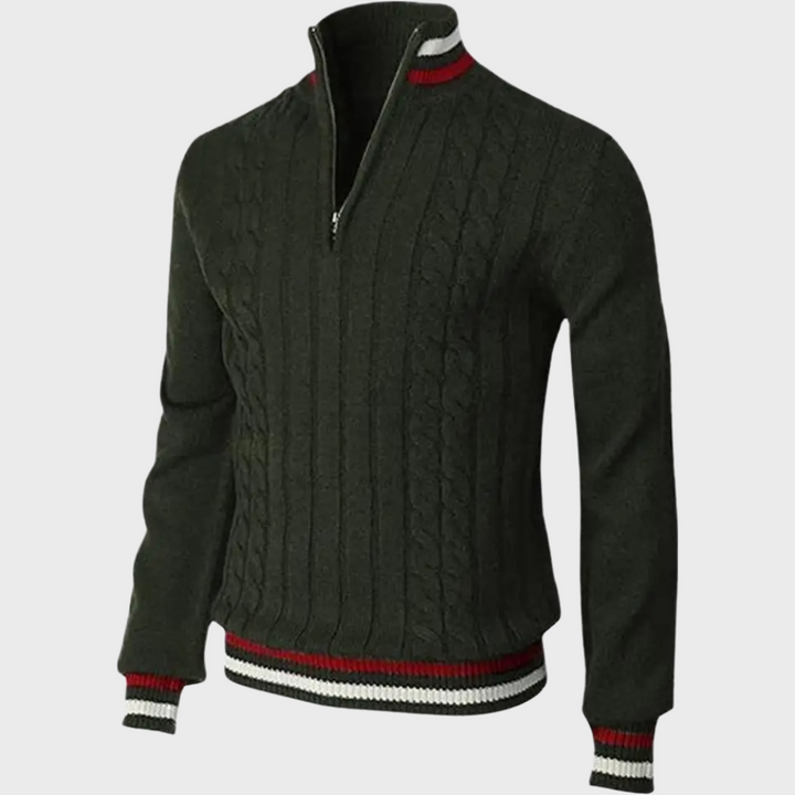 Stylish men's long sleeve half zip pullover sweater for smart casual outfits and versatile comfort.
