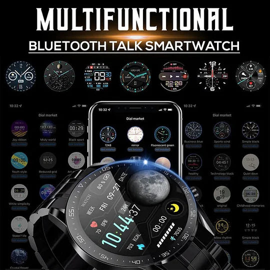 Men's smartwatch displaying a running workout, a complete fitness tracking device.