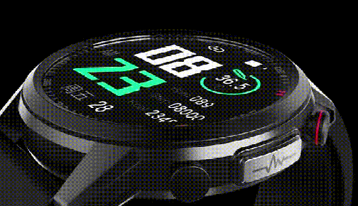 Sleek black men's smartwatch with health monitoring features, a smart accessory.