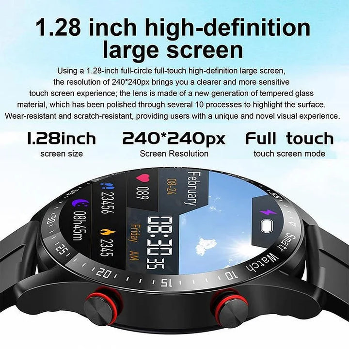 Waterproof men's fitness tracker watch for active lifestyle & health monitoring.