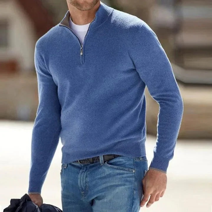 Warm and comfortable men's classic cashmere sweater, incredibly soft for daily wear.