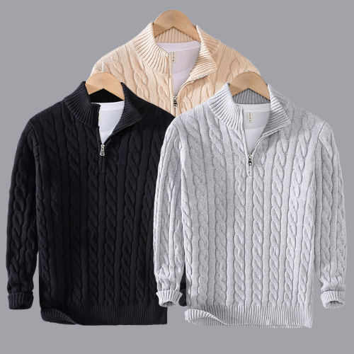 Timeless men's crew neck pullover sweater with a relaxed fit, offering comfortable, versatile styling for any season.