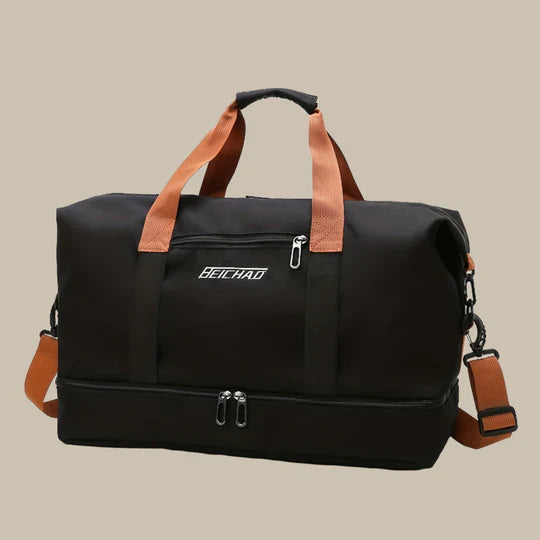 Multi-compartment men's duffel bag, spacious design in Oxford fabric