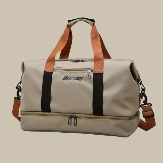New men's travel bag, large capacity duffel with sturdy handles & shoulder strap